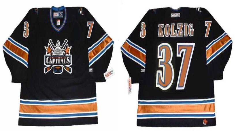 2019 Men Washington Capitals #37 Kolzig black CCM NHL jerseys->washington capitals->NHL Jersey